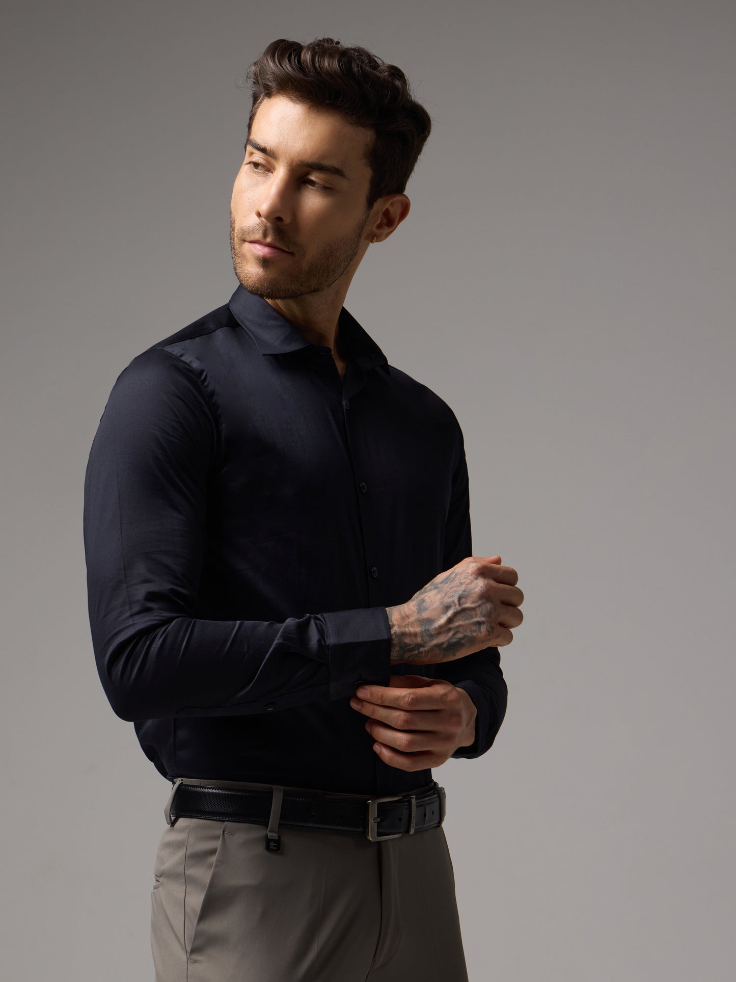 Men's Black Slim Fit Formal Shirt