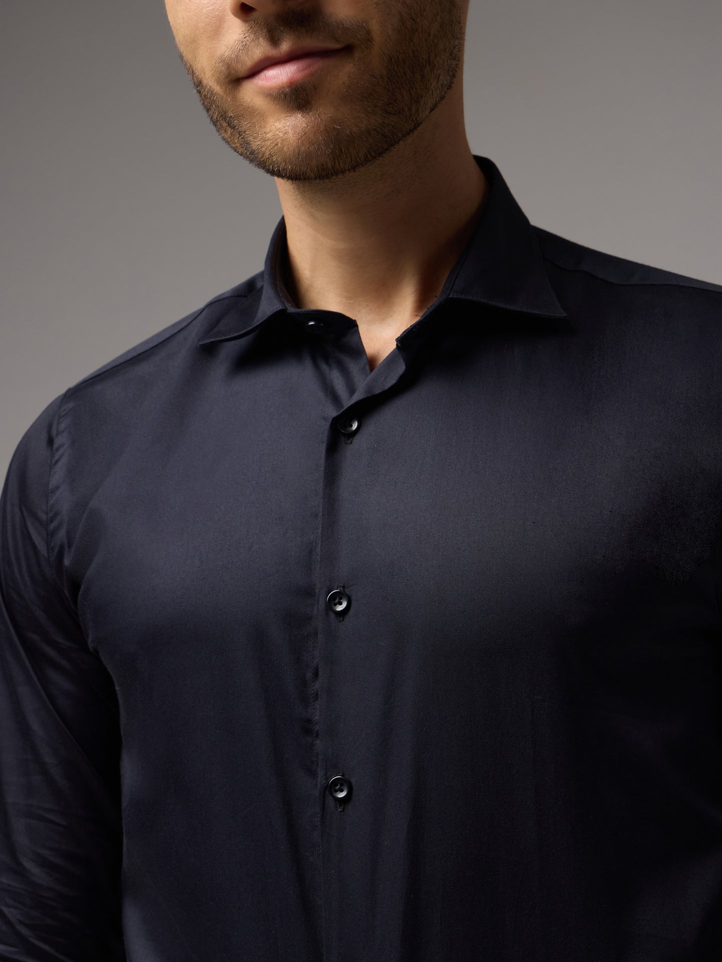 Men's Black Slim Fit Formal Shirt