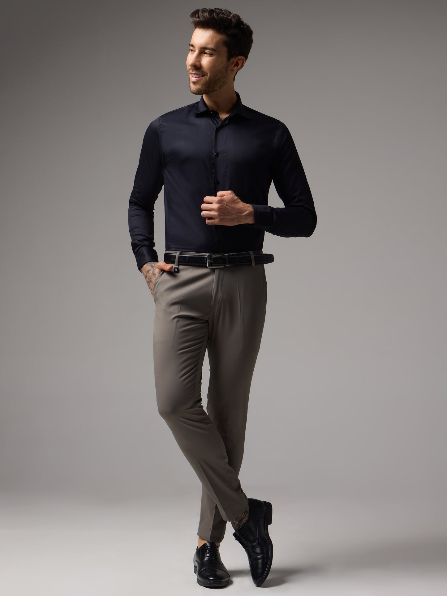 Men's Black Slim Fit Formal Shirt