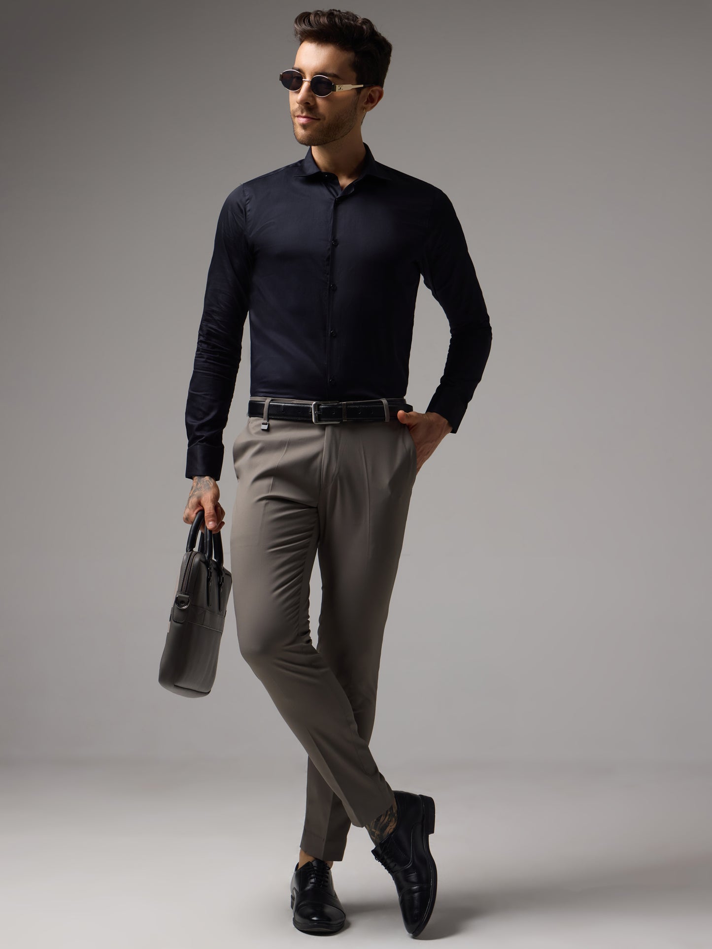 Men's Black Slim Fit Formal Shirt