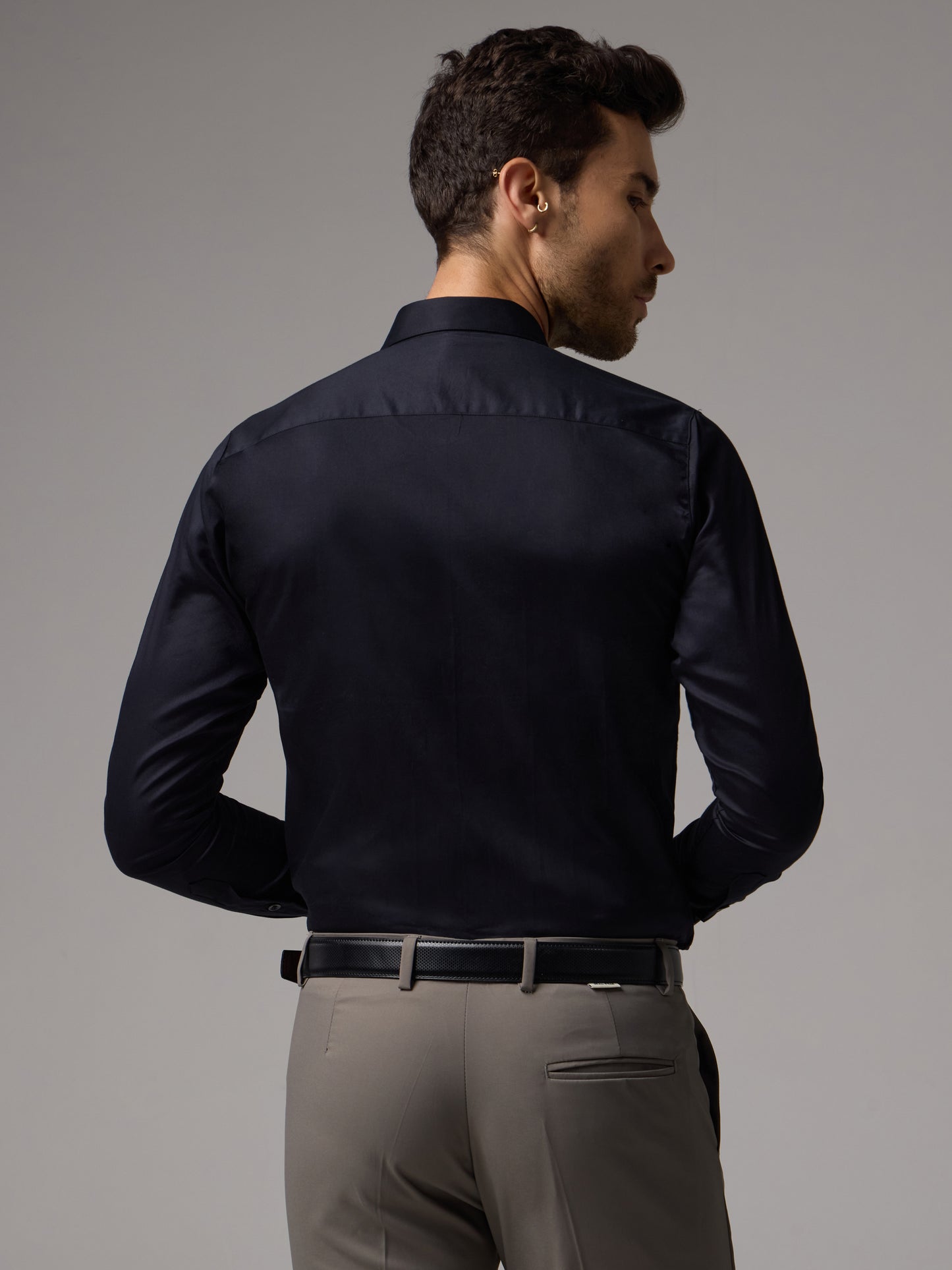 Men's Black Slim Fit Formal Shirt